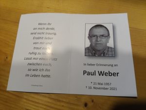 Read more about the article Ein treuer FAN – Paul Weber – RIP